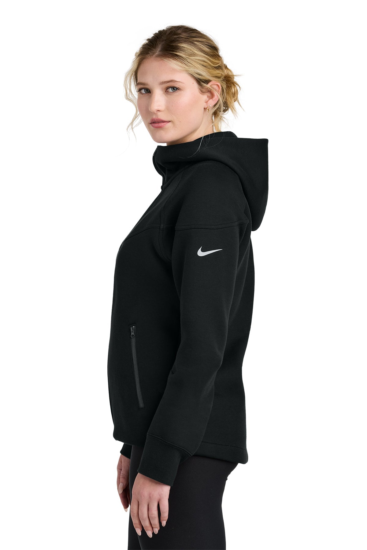 Custom Nike Womens Tech Fleece Full-Zip Hoodies Black