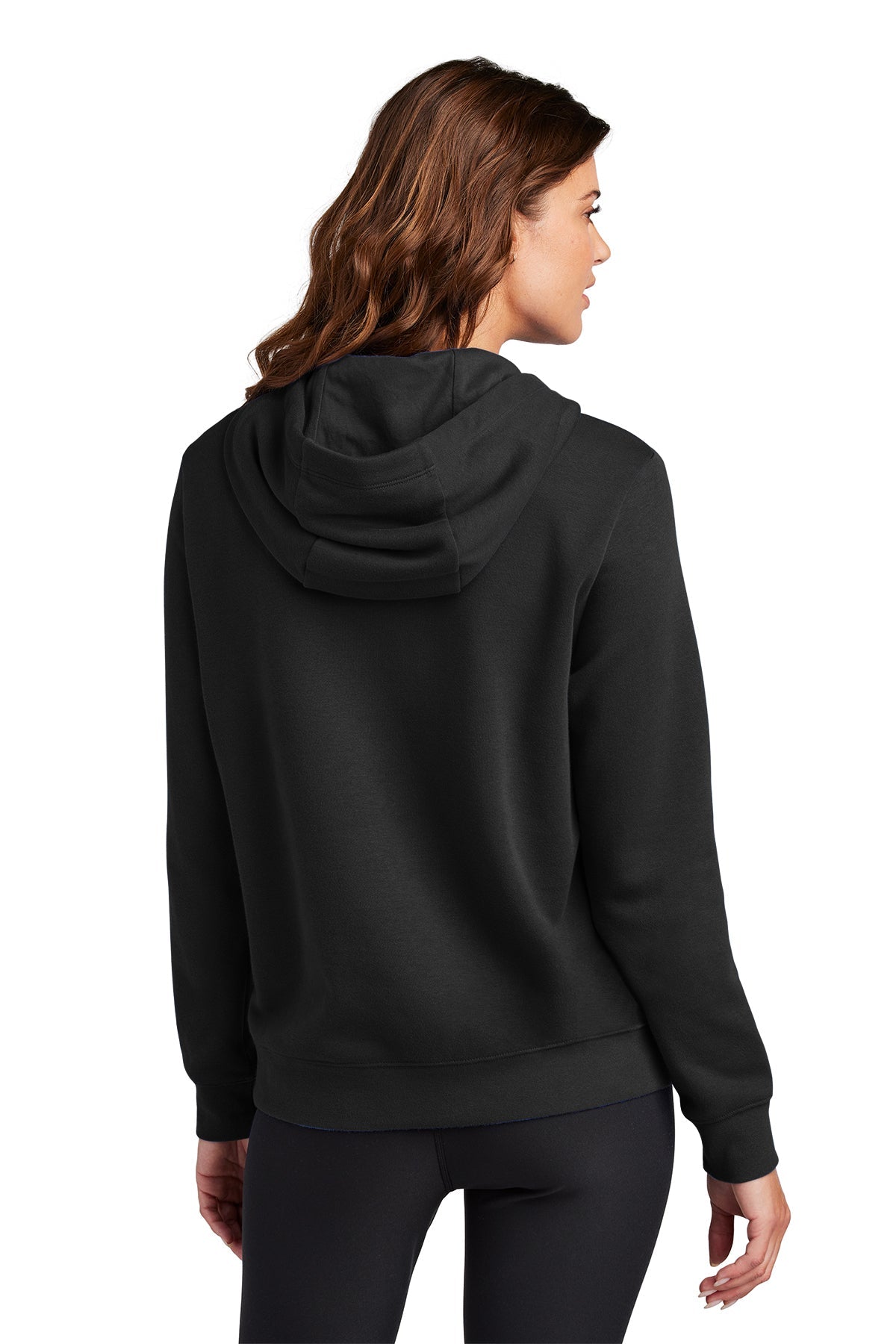 Branded Nike Ladies Club Fleece Sleeve Swoosh Pullover Hoodie NKFD9889 Black