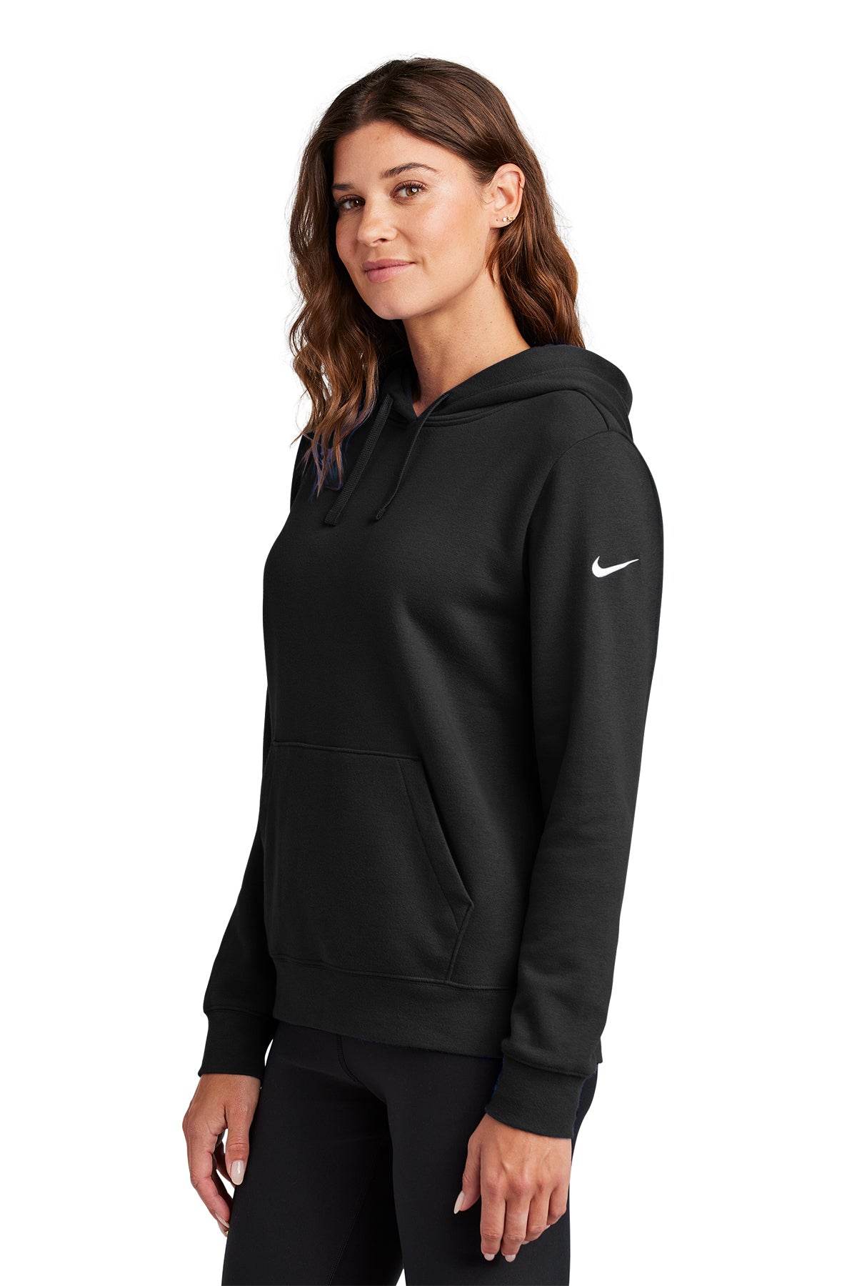 Nike Ladies Club Fleece Pullover Custom Hoodies, Black [Utah First Credit Union Amp]