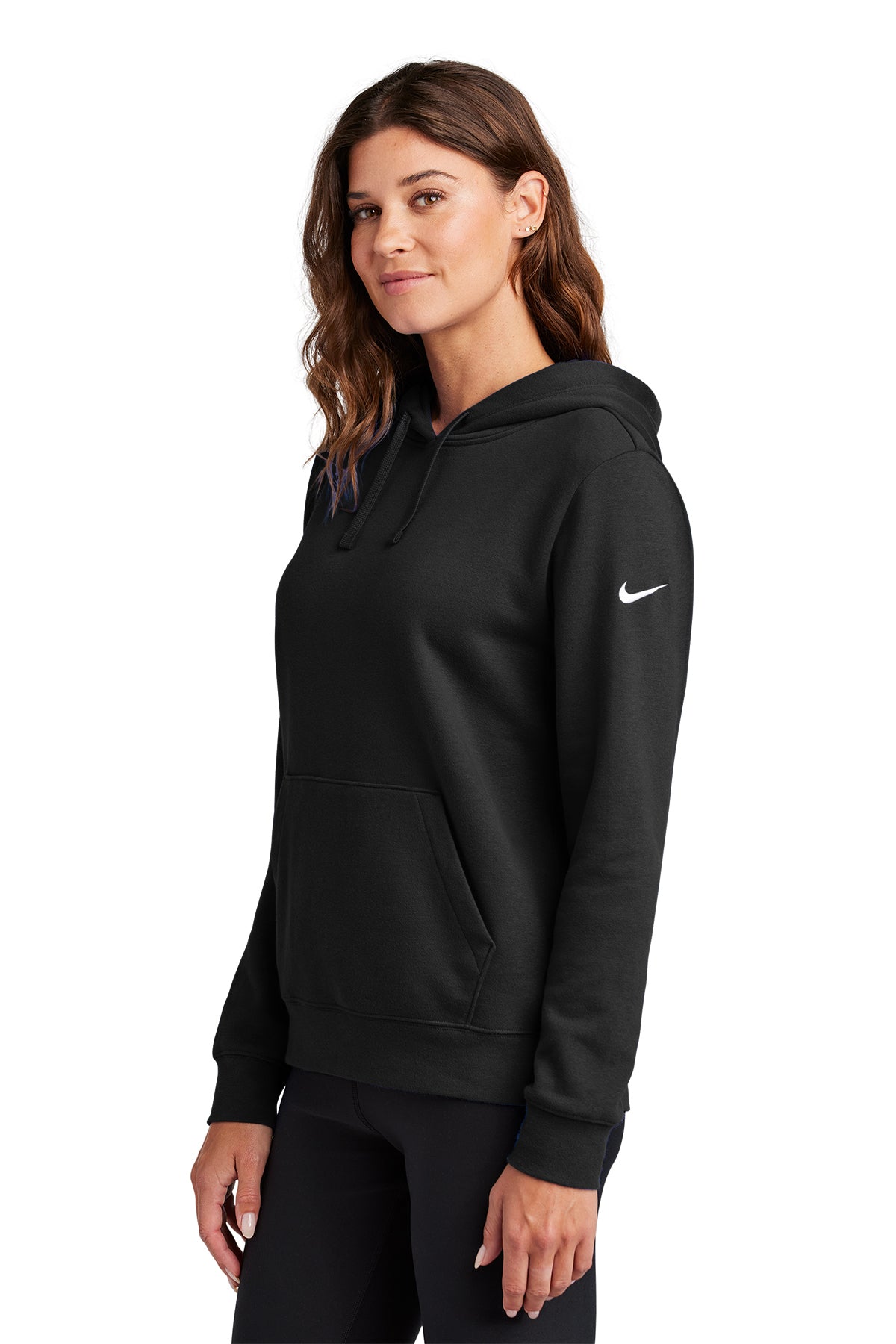 Nike Ladies Club Fleece Pullover Custom Hoodies, Black