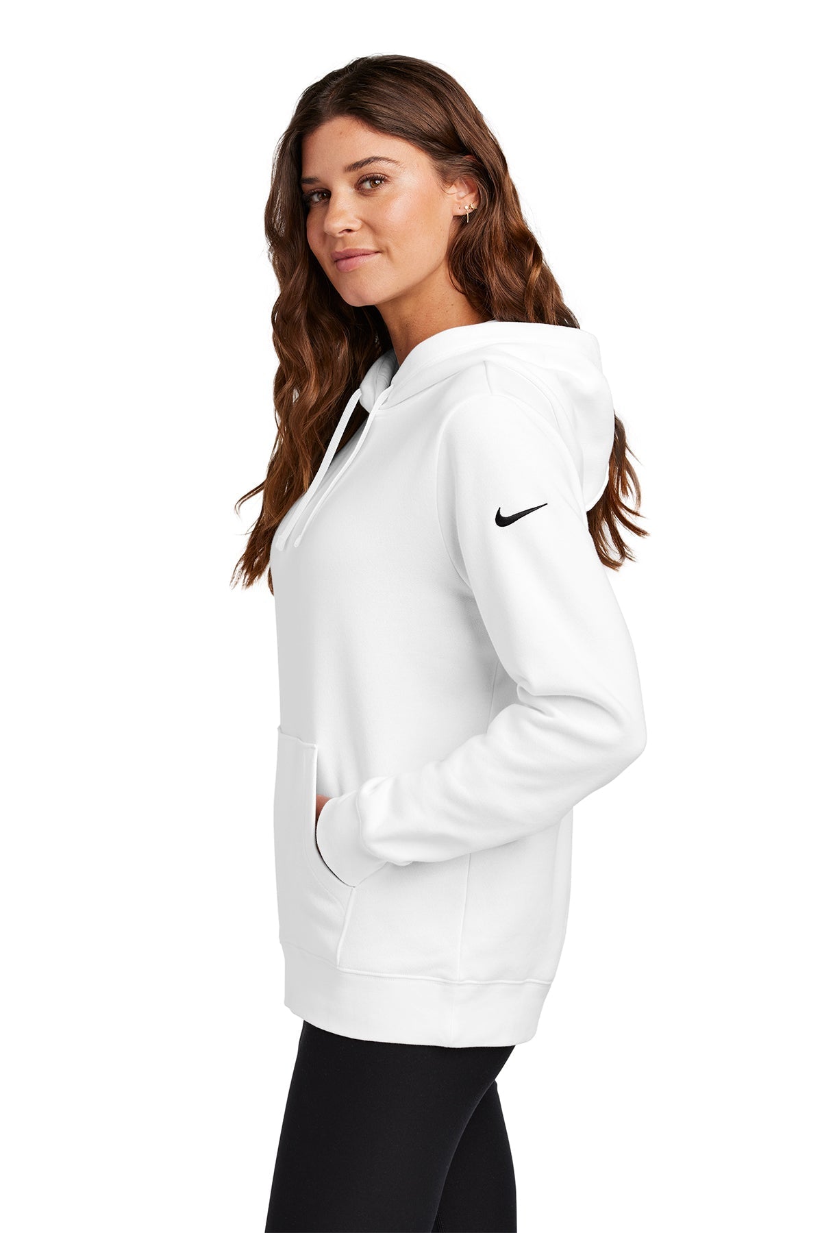 Nike Ladies Club Fleece Pullover Custom Hoodies, White [Gershman Investment Corp.]