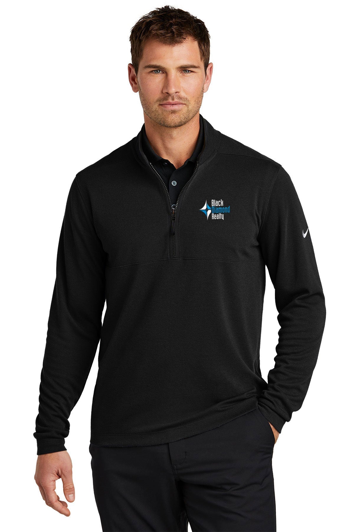 Nike Textured Customized Quarter Zips, Black [Black Diamond Realty]