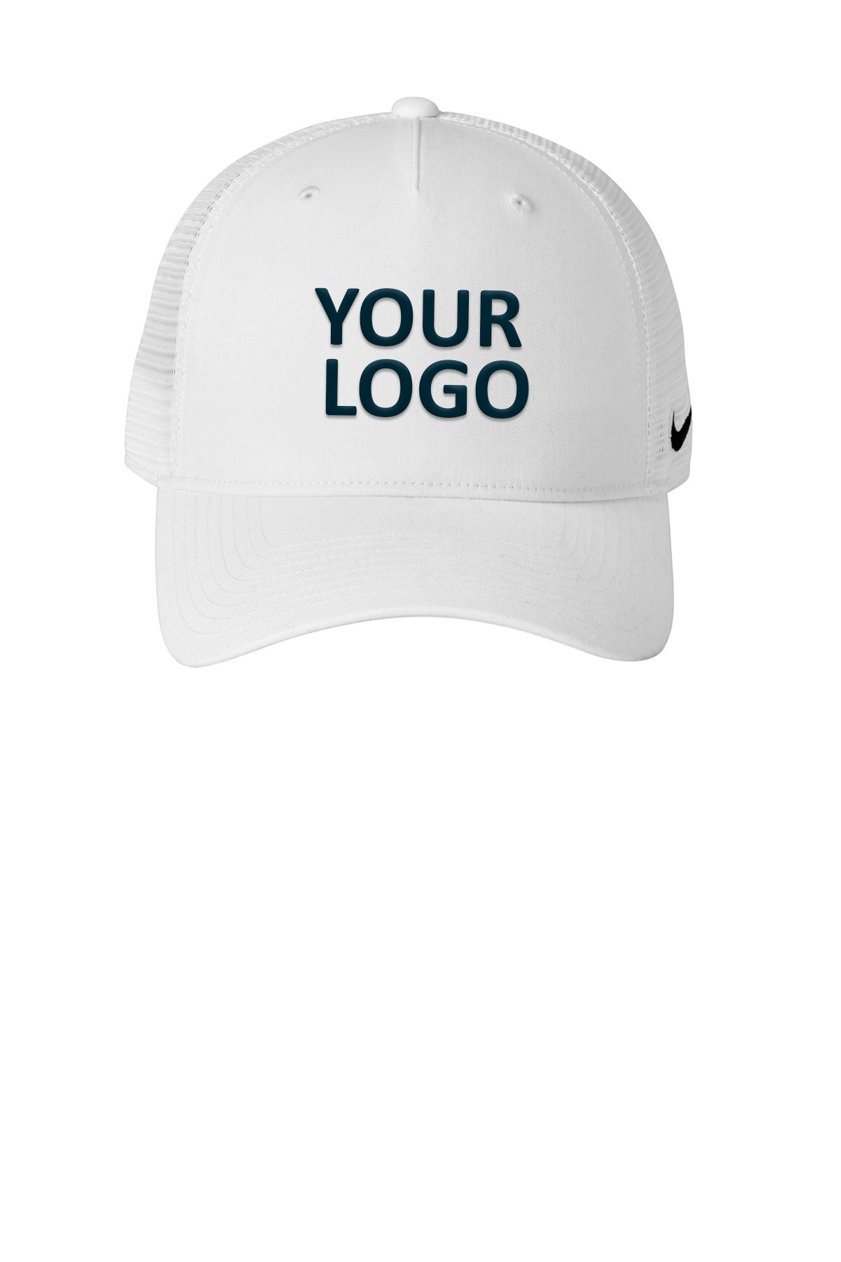 Nike Snapback Mesh Trucker Custom Caps, White [Harris & Associates]