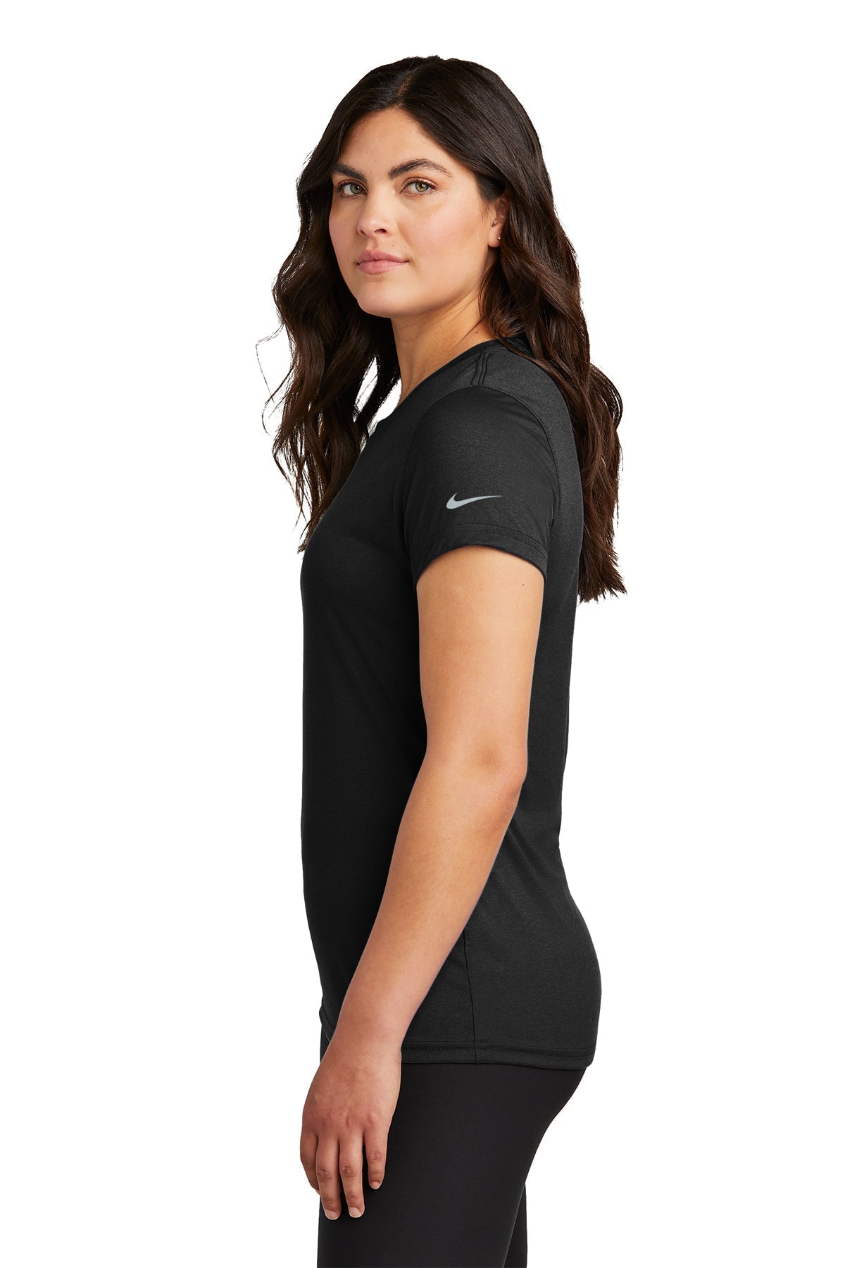 Nike Ladies Swoosh Sleeve rLegend Customized Tee's, Black [Zura Bio]