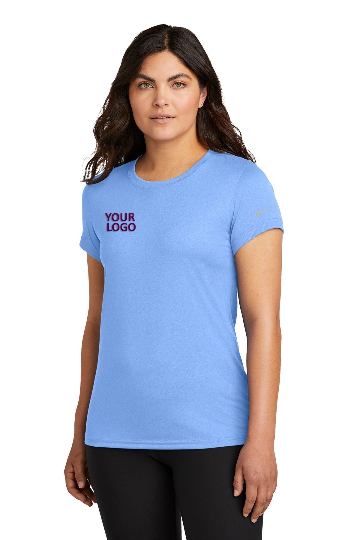 Nike Ladies Swoosh Sleeve rLegend Customized Tee's, Valor Blue [Horizontal]