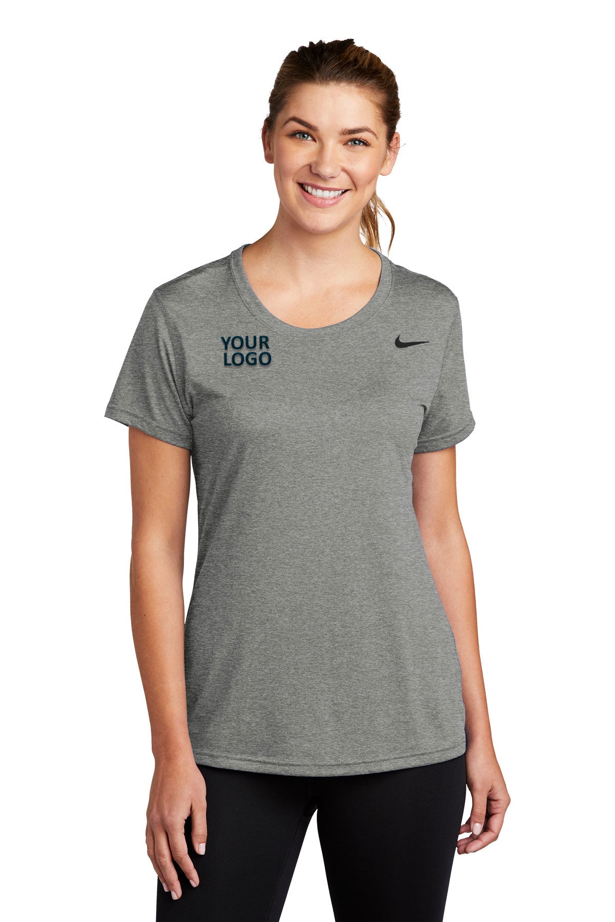 Nike Ladies Team rLegend Customized Tee's, Carbon Heather [Matos Builders]