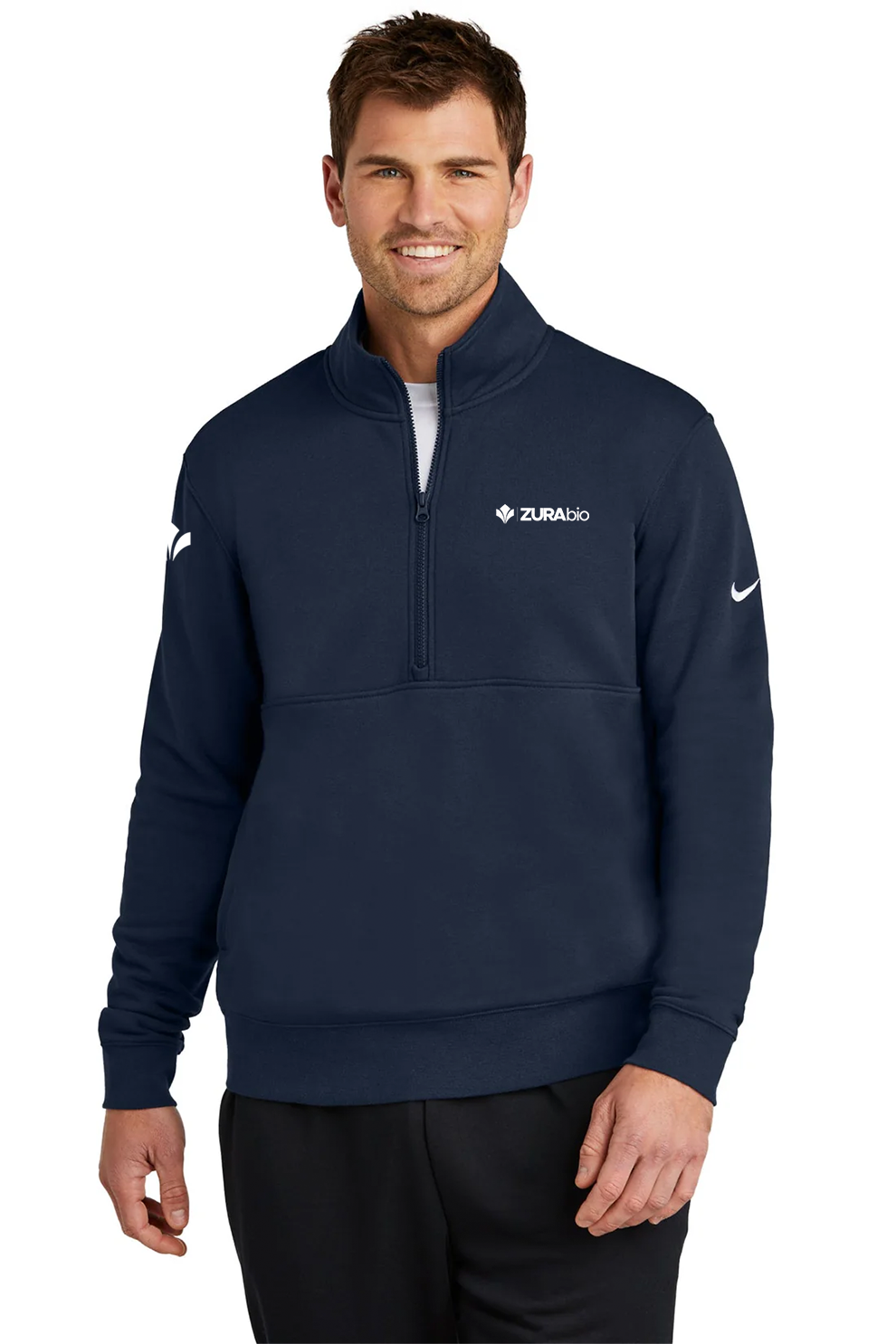 Nike Club Fleece Quarter-Zip, Midnight Navy [Zura Bio]