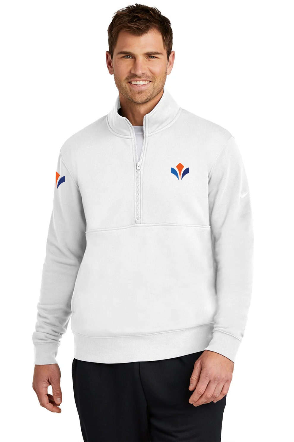 Nike Club Fleece Quarter-Zip, White [Zura Bio]
