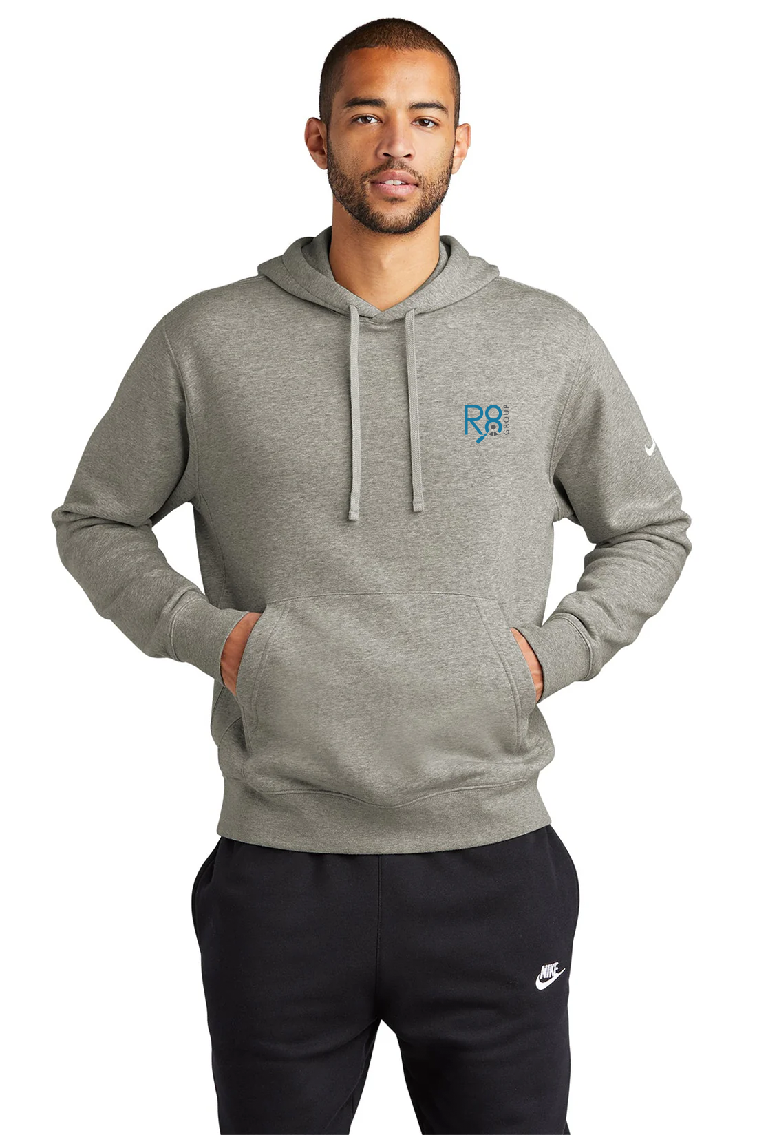 Nike Club Swoosh Hoodie, Dark Grey Heather [Real8 Group]