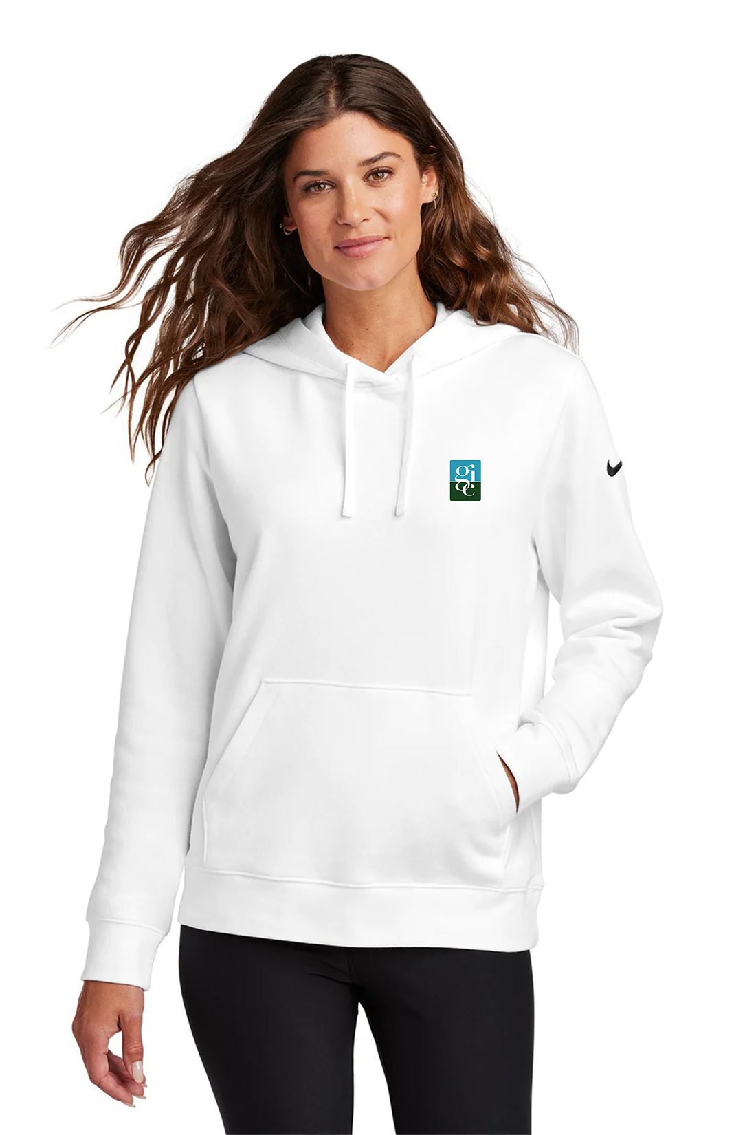 Nike Ladies Club Fleece Pullover Hoodie, White [Gershman Investment Corp.]