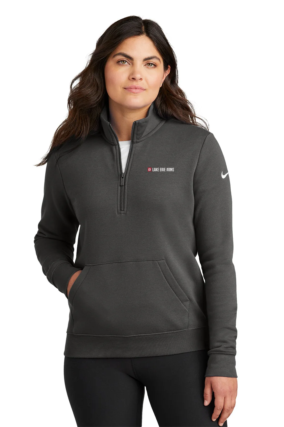 Nike Ladies Club Fleece Quarter-Zip, Anthracite [Lake Erie Arms]
