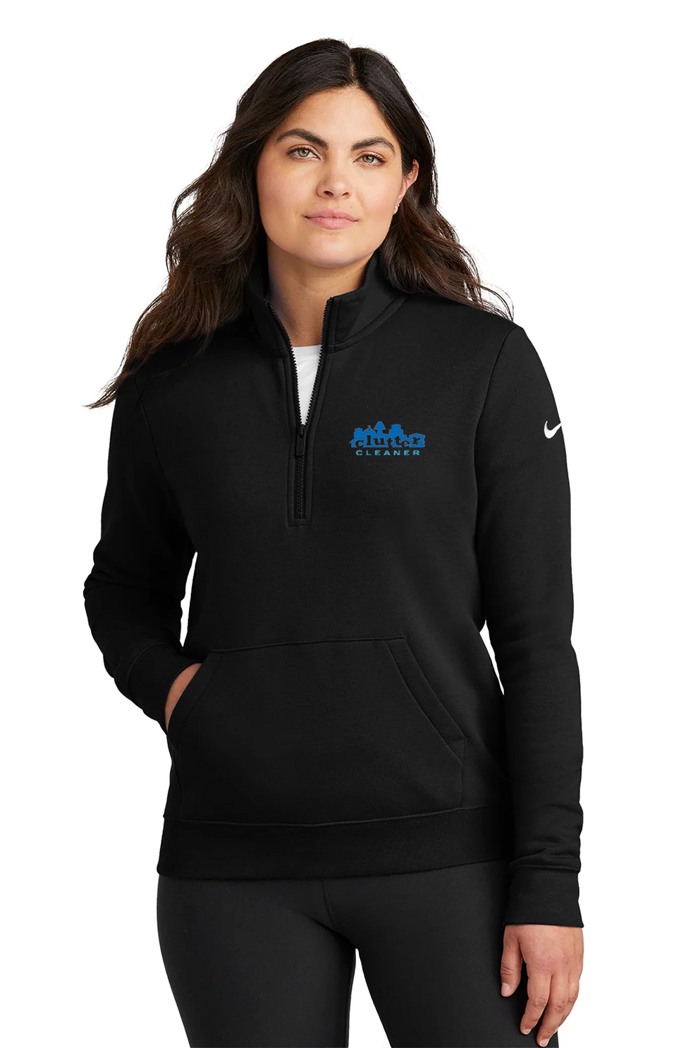 Nike Ladies Club Fleece Quarter-Zip, Black [Transition Franchise Brands]
