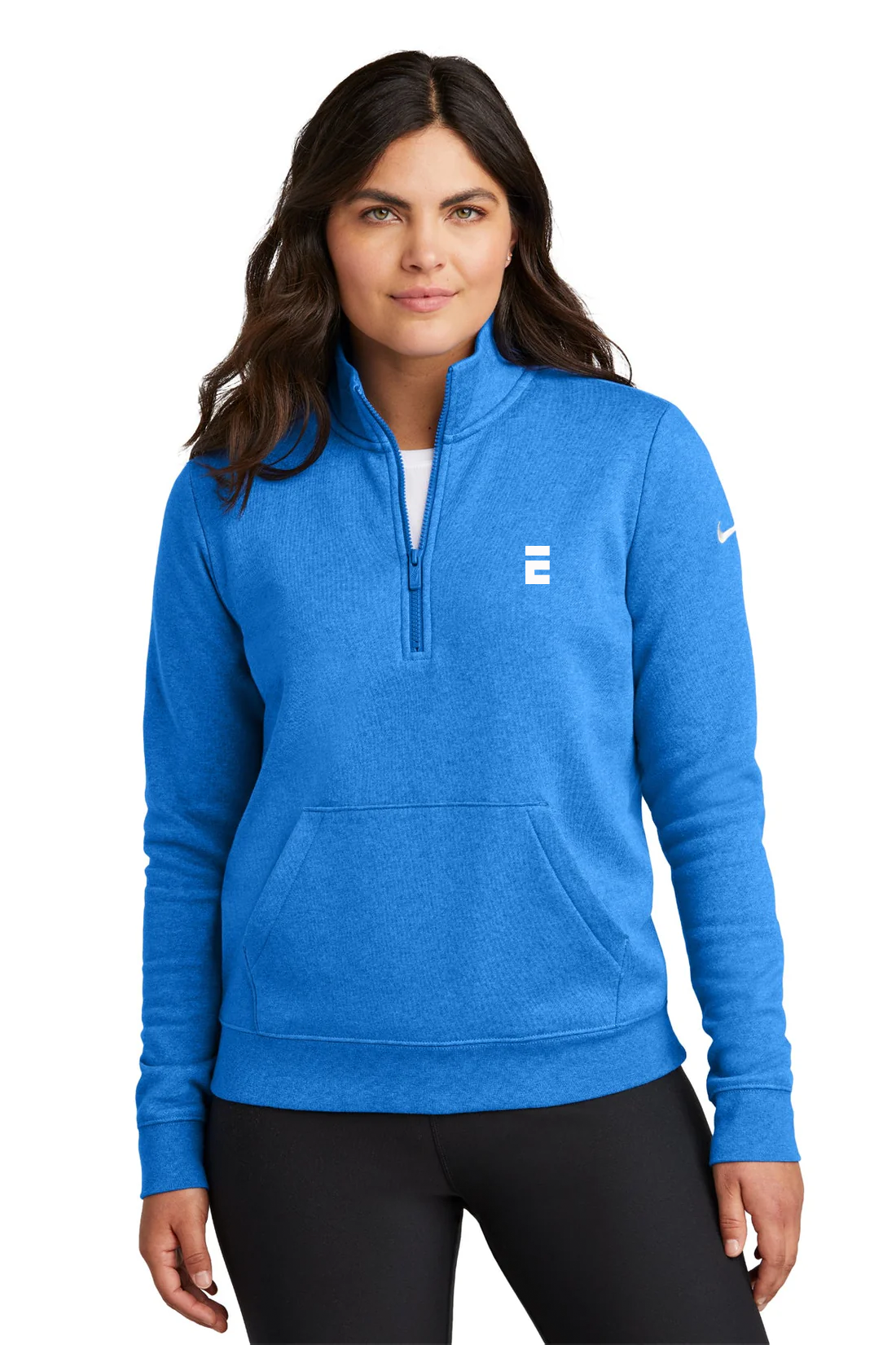 Nike Ladies Club Fleece Quarter-Zip, Game Royal Heather [Executive Construction]