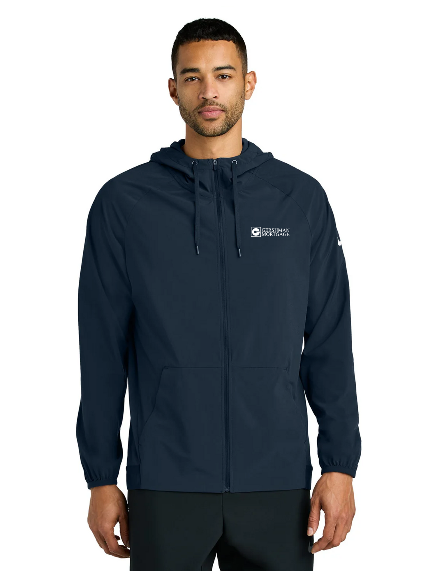 Nike Pro Hooded Jacket, Navy/ Game Royal [Gershman Mortgage]