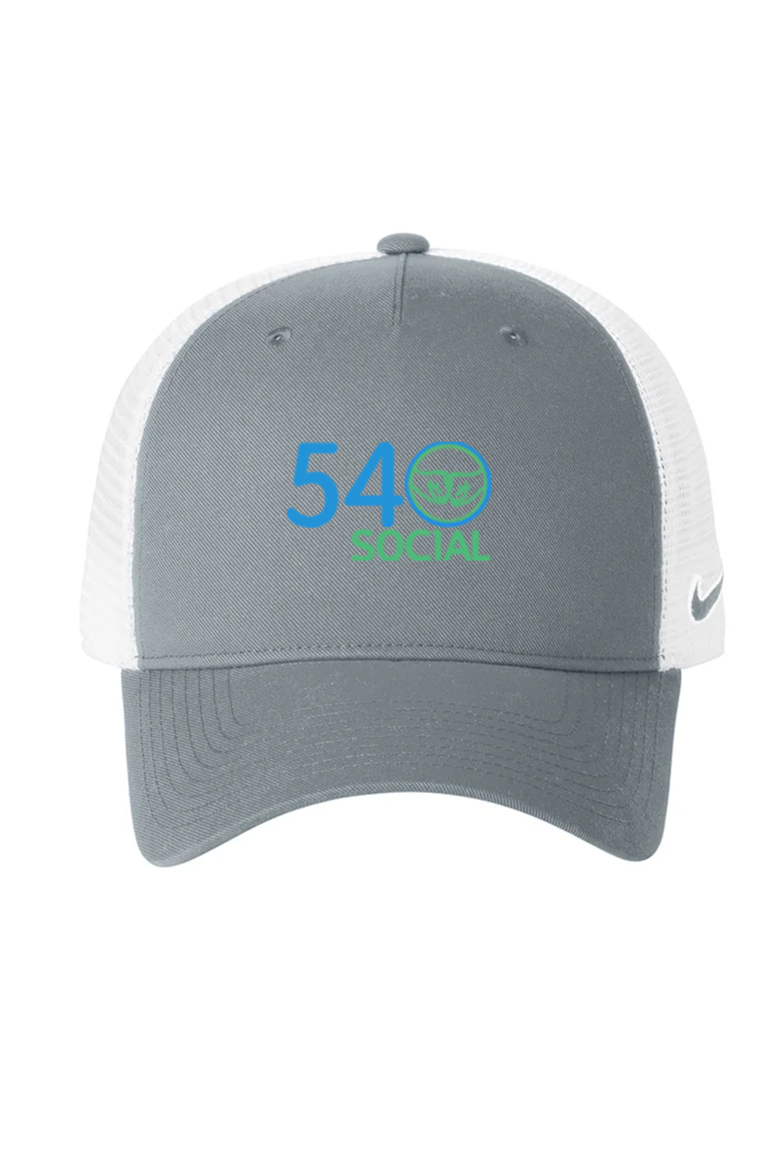 Nike Snapback Mesh Trucker Cap, Cool Grey / White [540 Social]