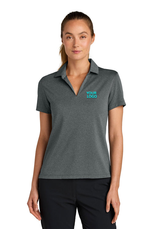 Nike Dri-FIT Smooth Heather Custom Polos, Anthracite Heather