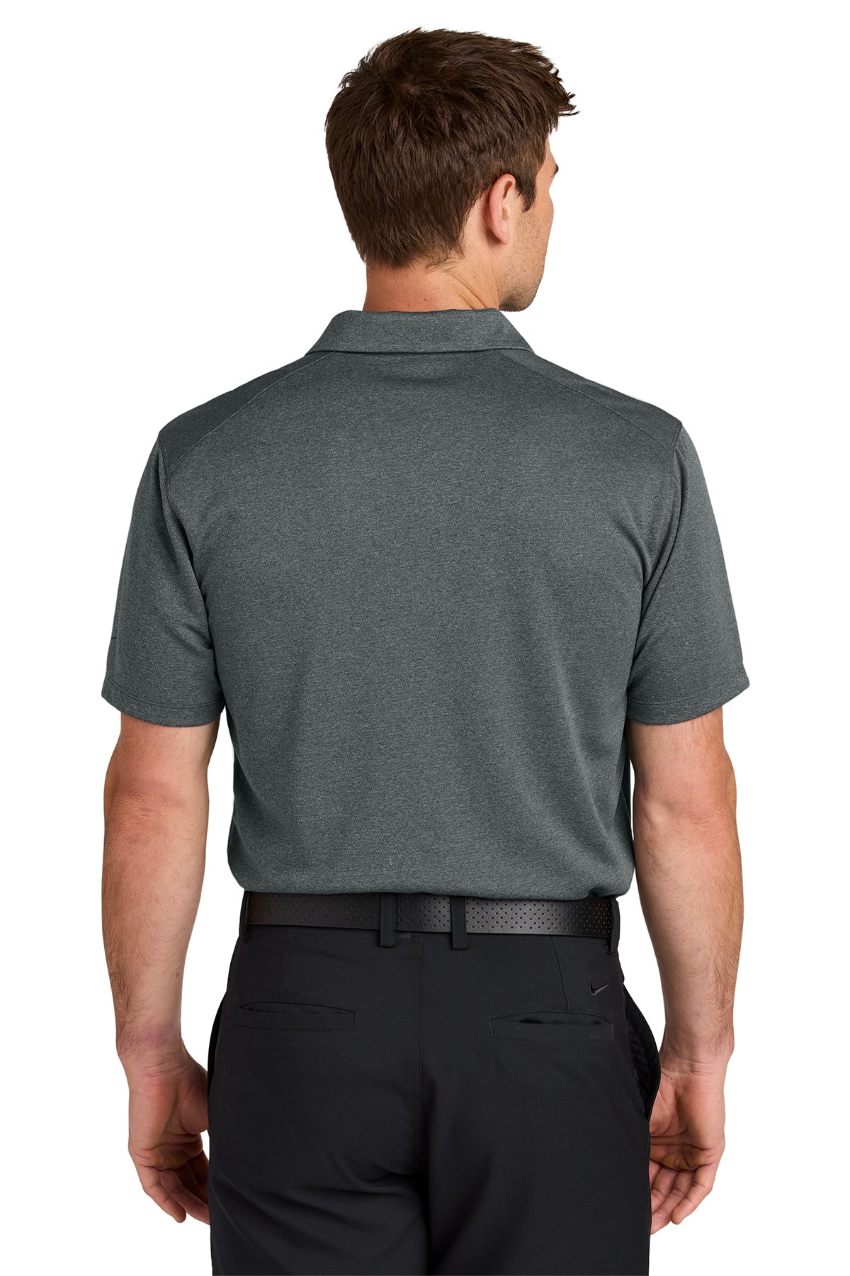 Nike Dri-FIT Smooth Heather Custom Polos, Anthracite Heather