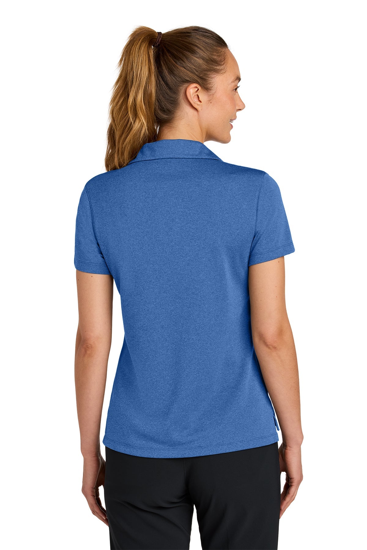 Nike Womens Dri-FIT Smooth Heather Custom Polos, Game Royal Heather