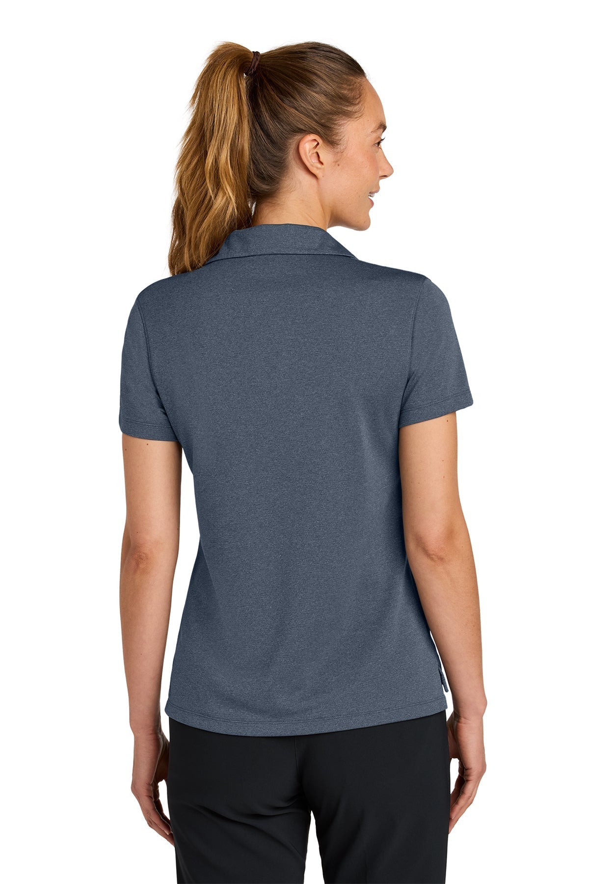 Nike Womens Dri-FIT Smooth Heather Custom Polos, Navy Heather [Fabricated Steel Products]