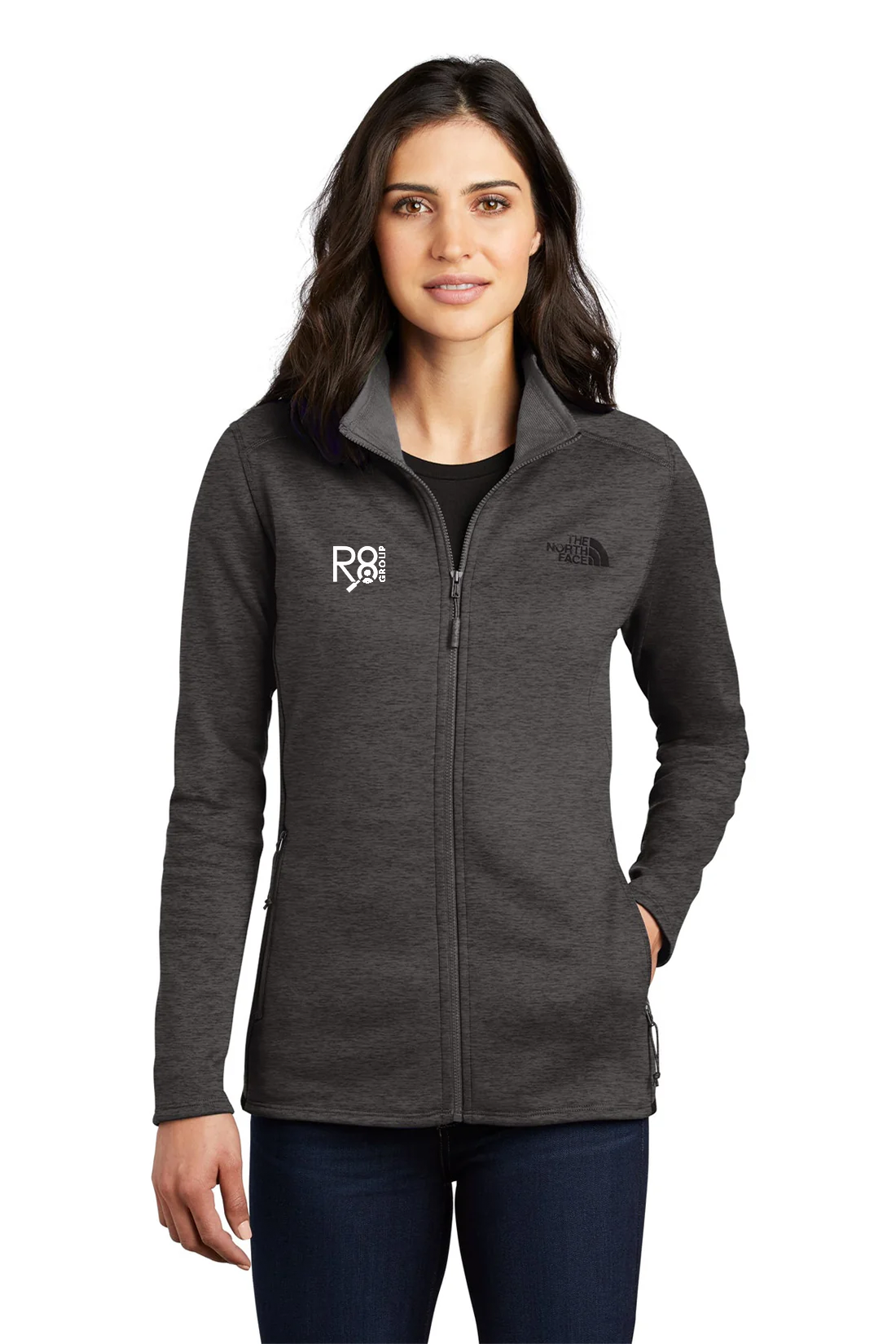 North Face Ladies Skyline Full-Zip Fleece Jacket, Dark Grey Heather [Real8 Group]
