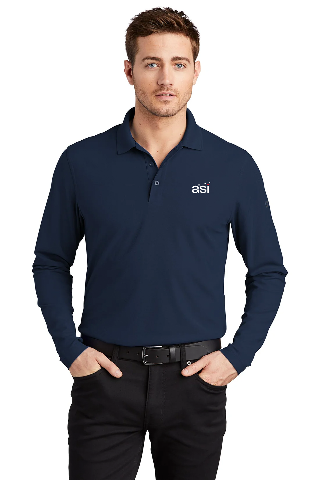 OGIO Caliber Long Sleeve Polo, Navy [ASI]