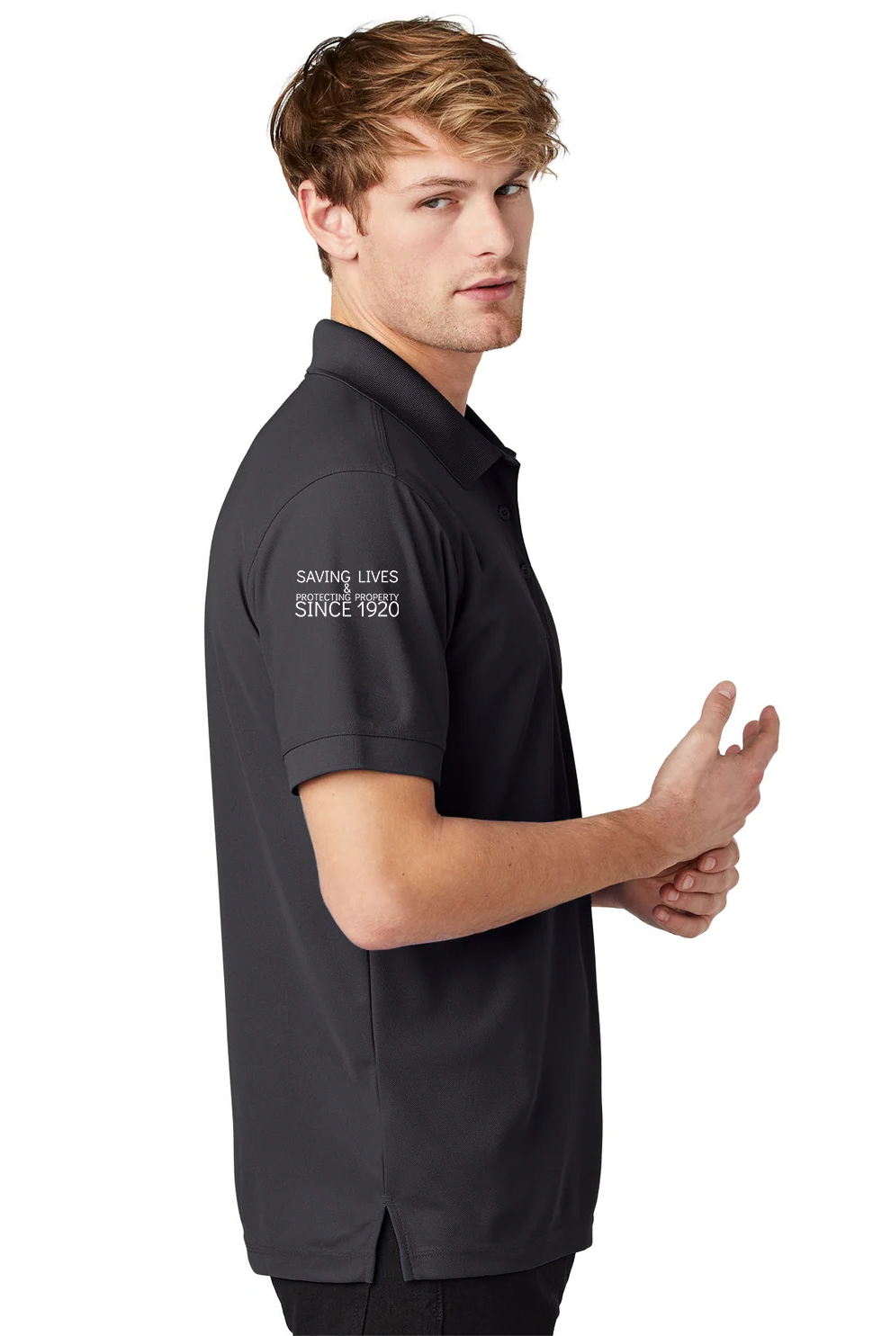 OGIO Caliber Polo, Diesel Grey [Crawford Sprinkler Company of SC, Inc.]