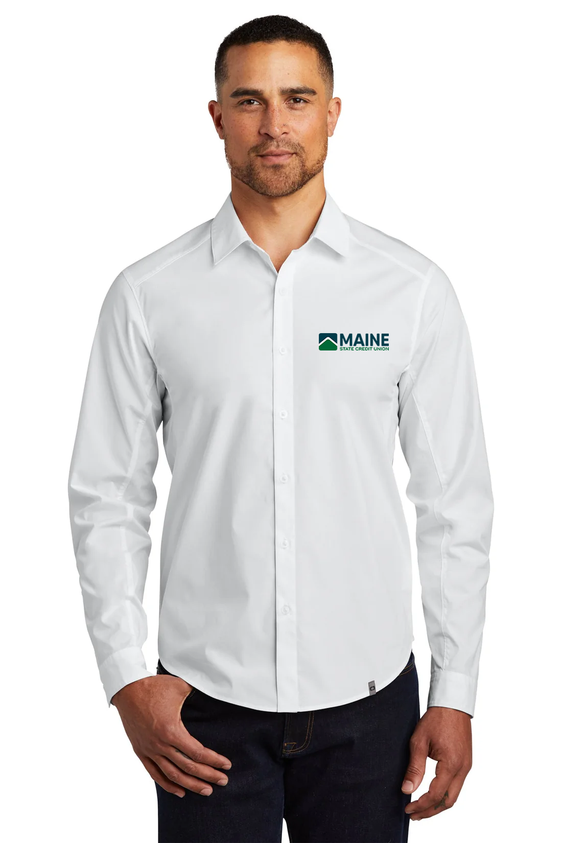 OGIO Commuter Woven Shirt, White [Maine State Credit Union]