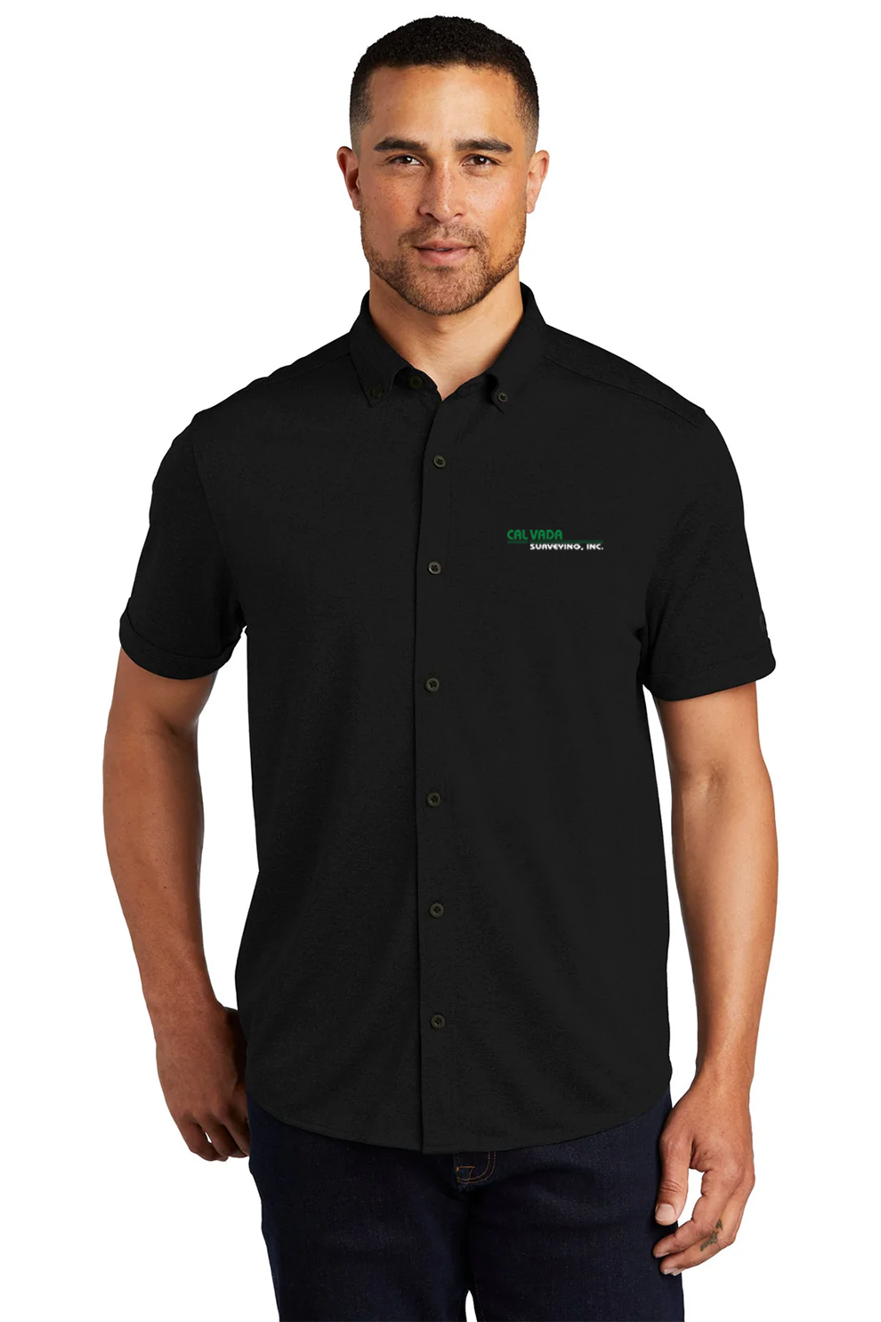 OGIO Gravitate  Button Down Shirt, Blacktop [Calvada Surveying Inc]