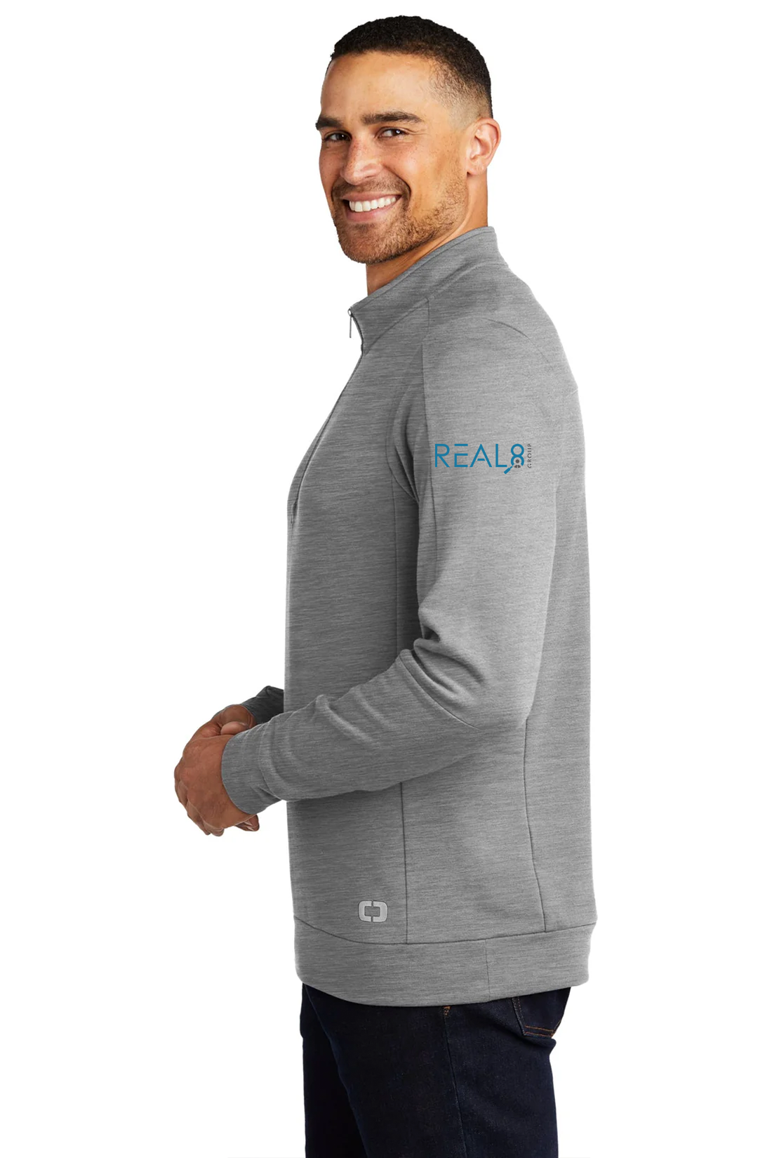 OGIO Luuma  Fleece Quarter Zip, Petrol Grey [Real8 Group]