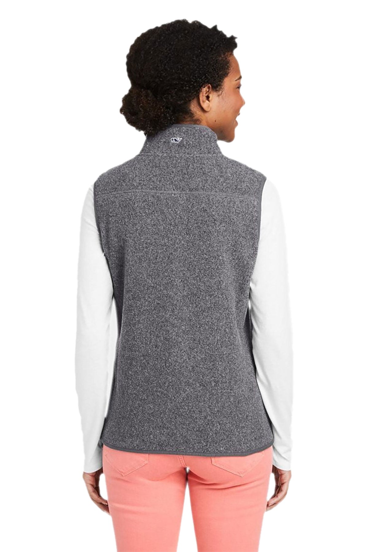 Vineyard Vines Custom Ladies Harbor Fleece Vests, Charcoal Heather