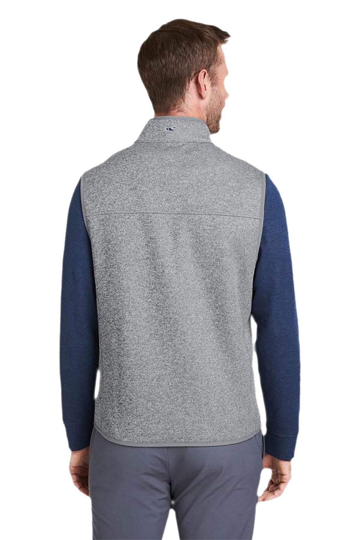 Vineyard Vines Custom Mens Mountain Sweater Fleece Vests, Grey Heather