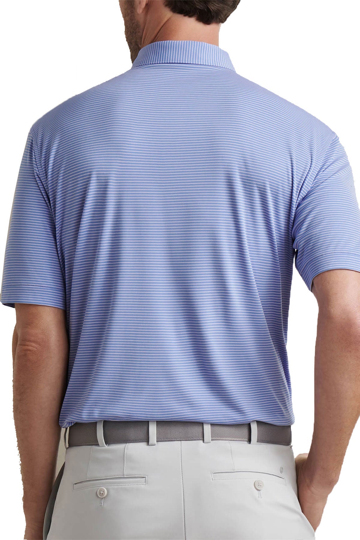Peter Millar Mens Featherweight Stripe Performance Custom Polos, Evening Tide