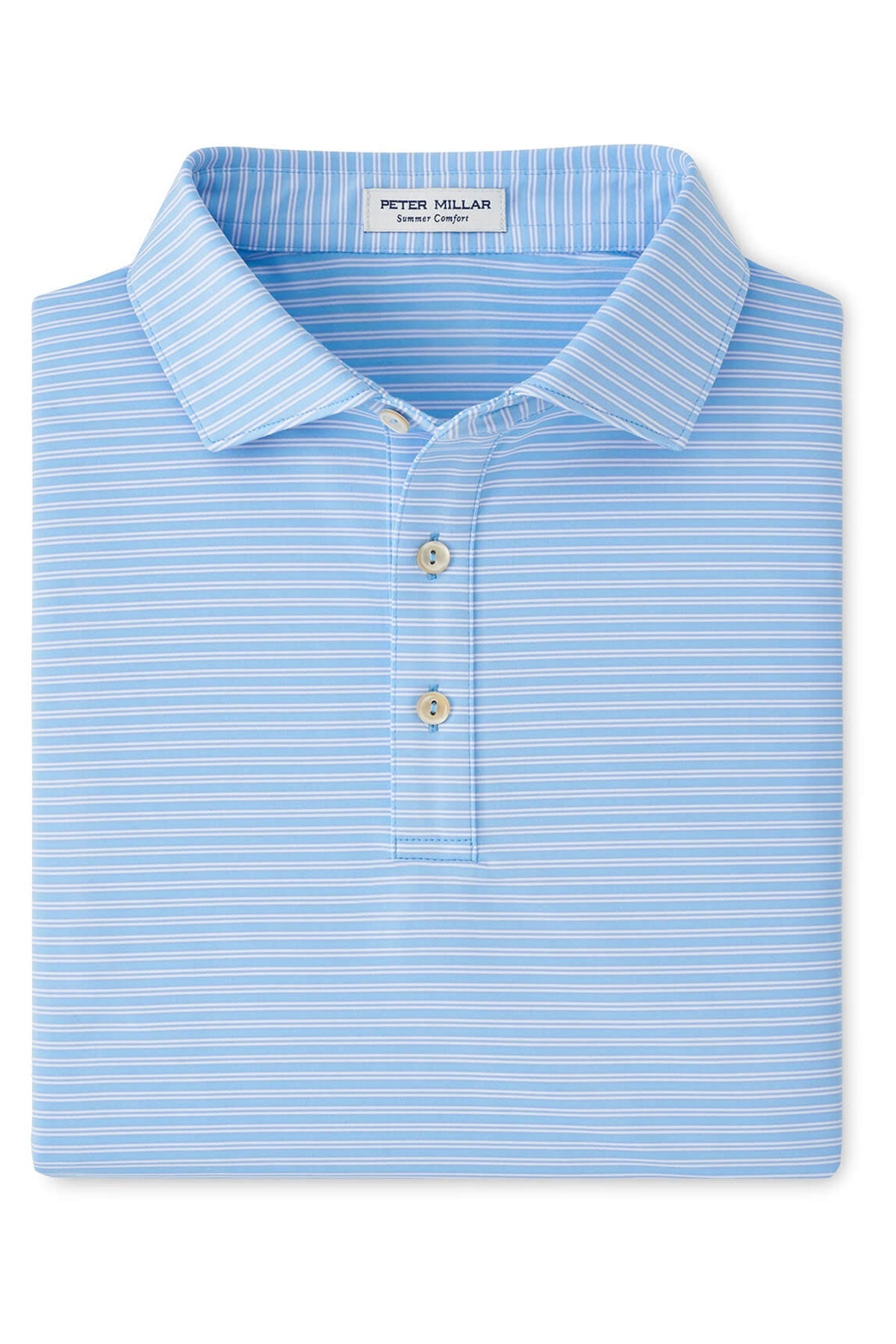 Peter Millar Mens Culver Performance Jersey Custom Polos, Seaport Blue [Team Travel Source]
