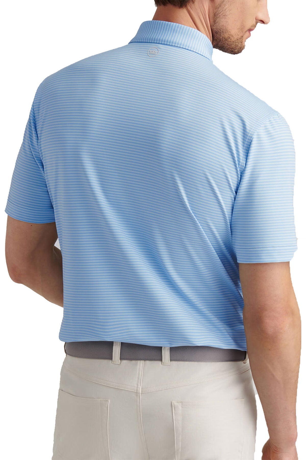 Peter Millar Mens Hales Performance Custom Polos, Cottage Blue/Sky