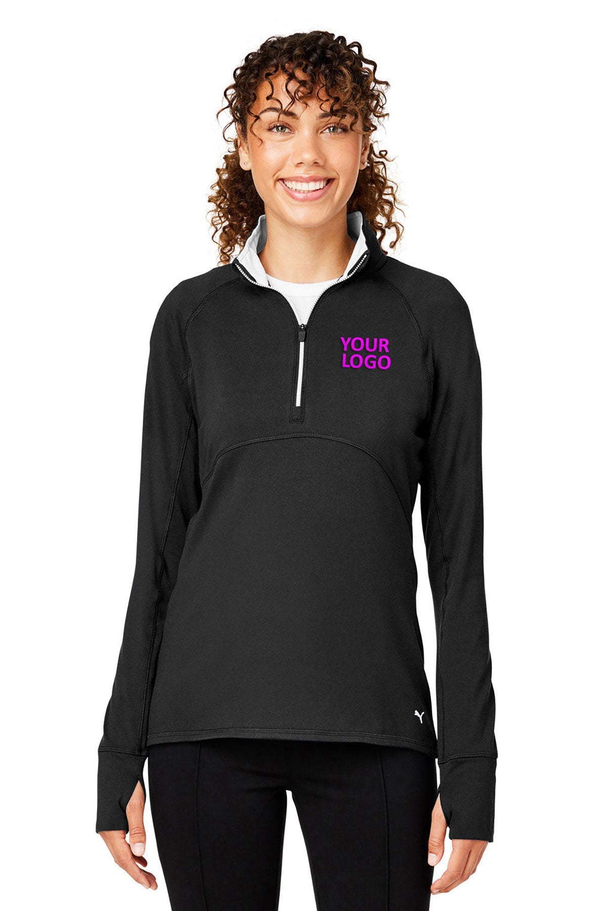 Custom Puma Ladies Gamer Golf Quarter-Zip, Puma Black