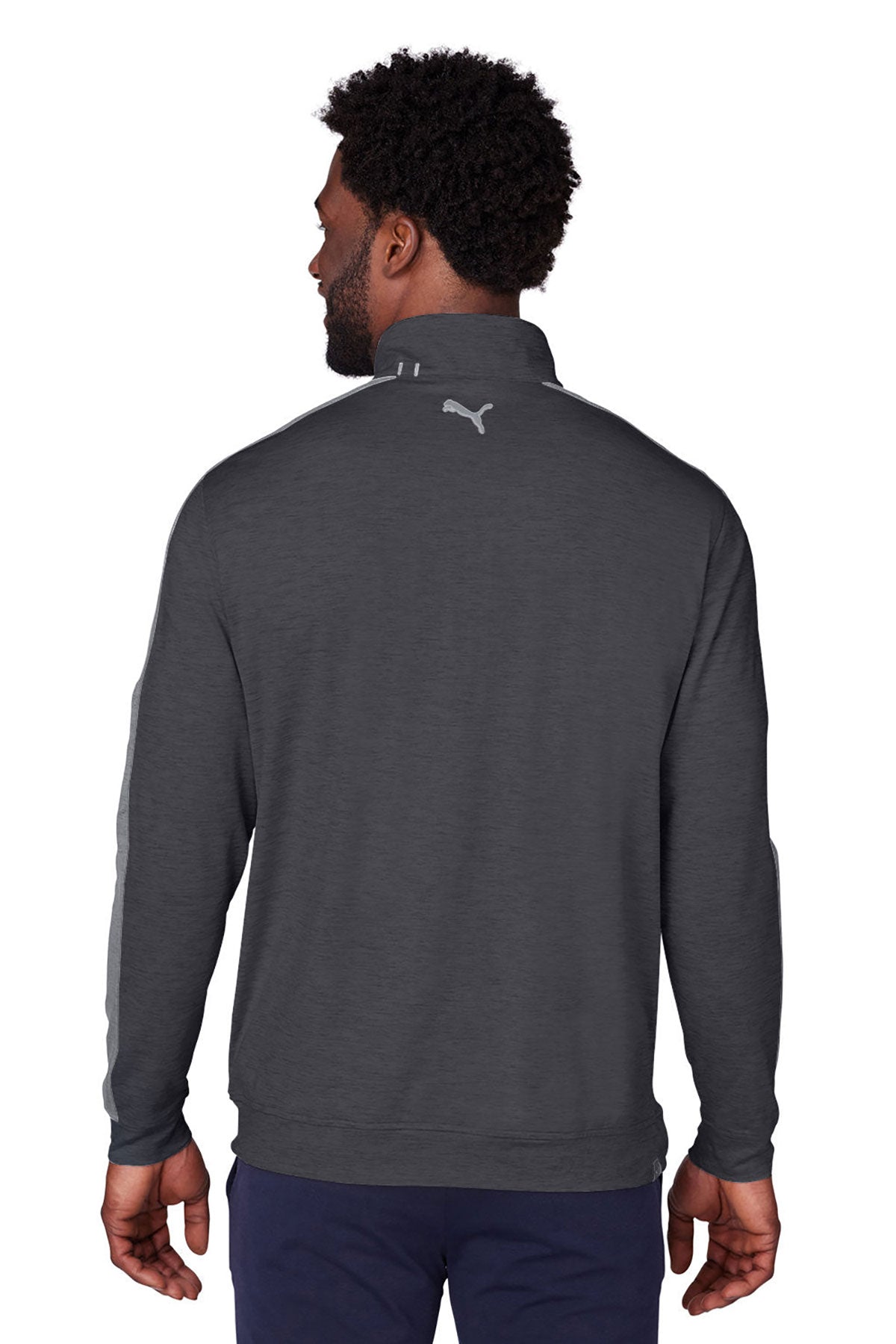 Custom Puma Men's Cloudspun Quarter-Zip, Puma Black Heather