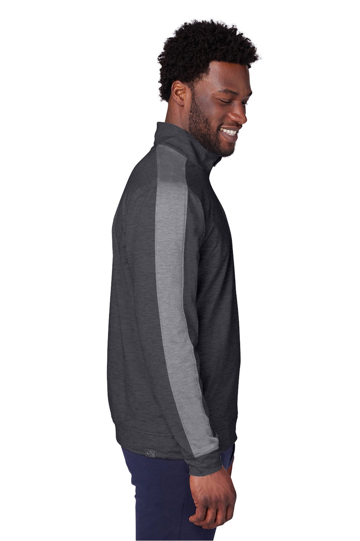 Custom Puma Men's Cloudspun Quarter-Zip, Puma Black Heather