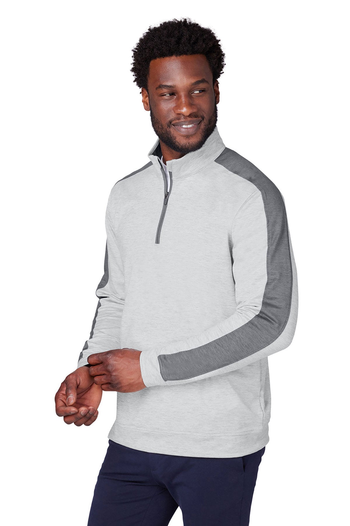 Custom Puma Men's Cloudspun Quarter-Zip, High Rise Heather