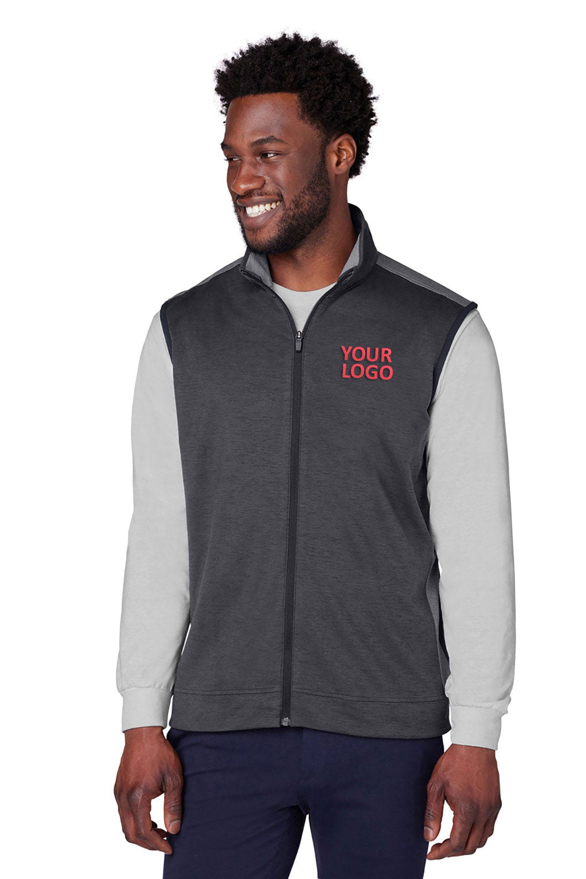 Custom Puma Men's T7 Cloudspun Vest, Puma Black Heather