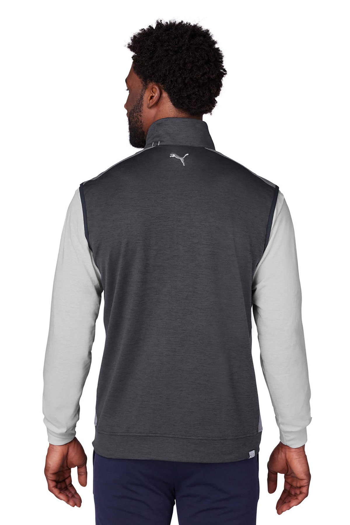Custom Puma Men's T7 Cloudspun Vest, Puma Black Heather
