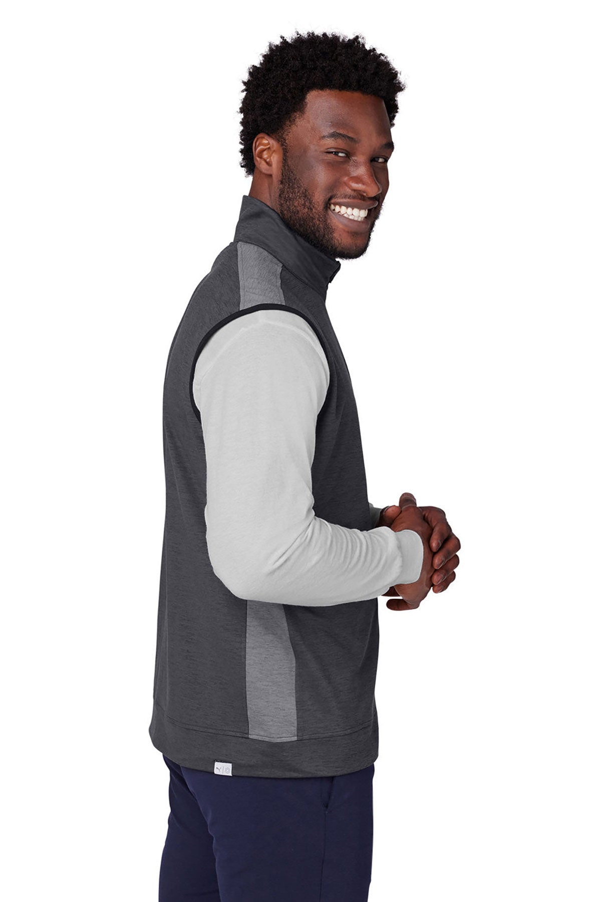 Custom Puma Men's T7 Cloudspun Vest, Puma Black Heather