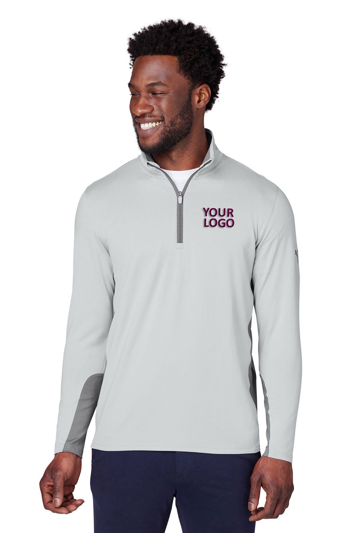Custom Puma Men's Gamer Golf Quarter-Zip, High Rise