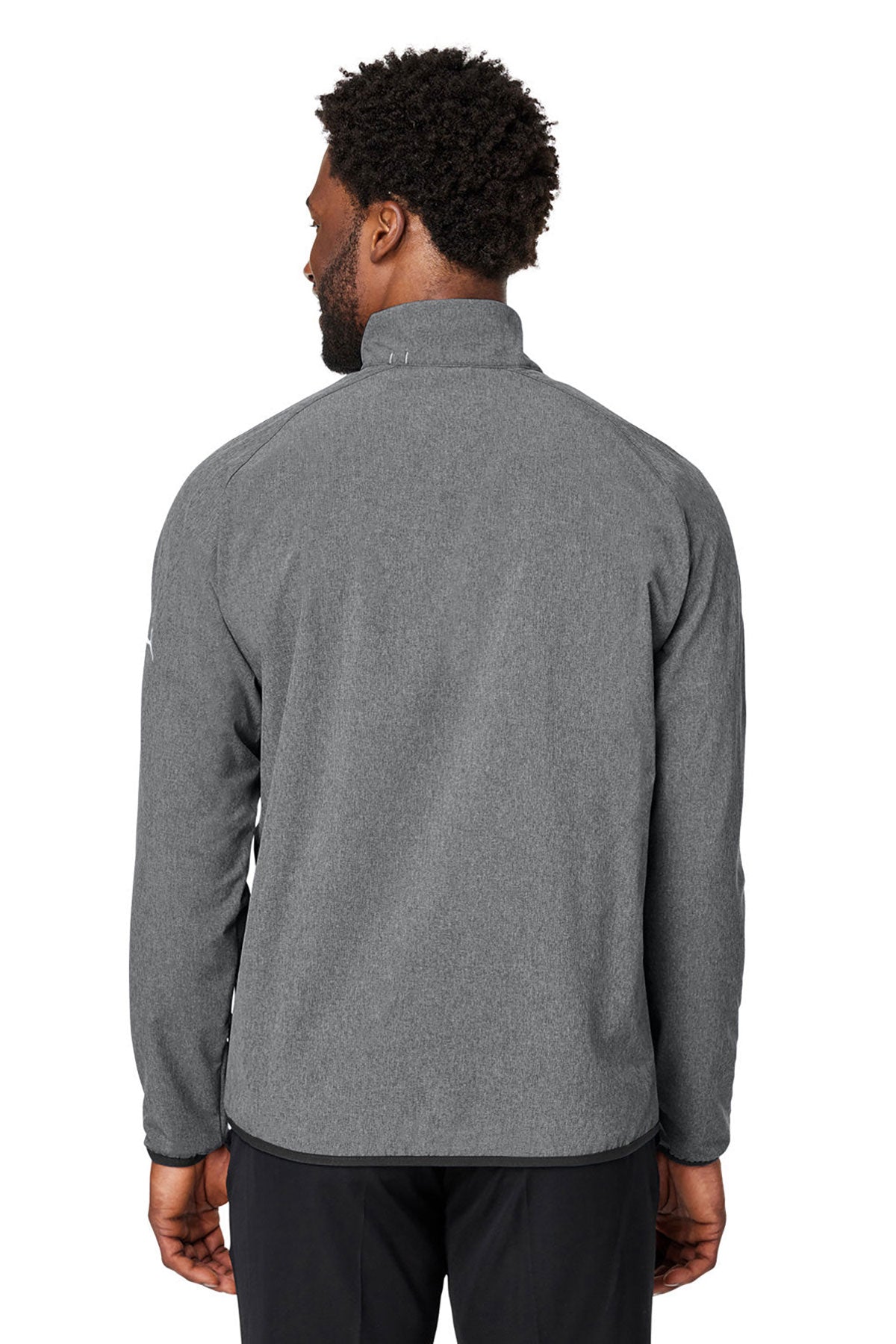 Custom Puma Men's Coastal Woven Quarter-Zip, Puma Black Heather