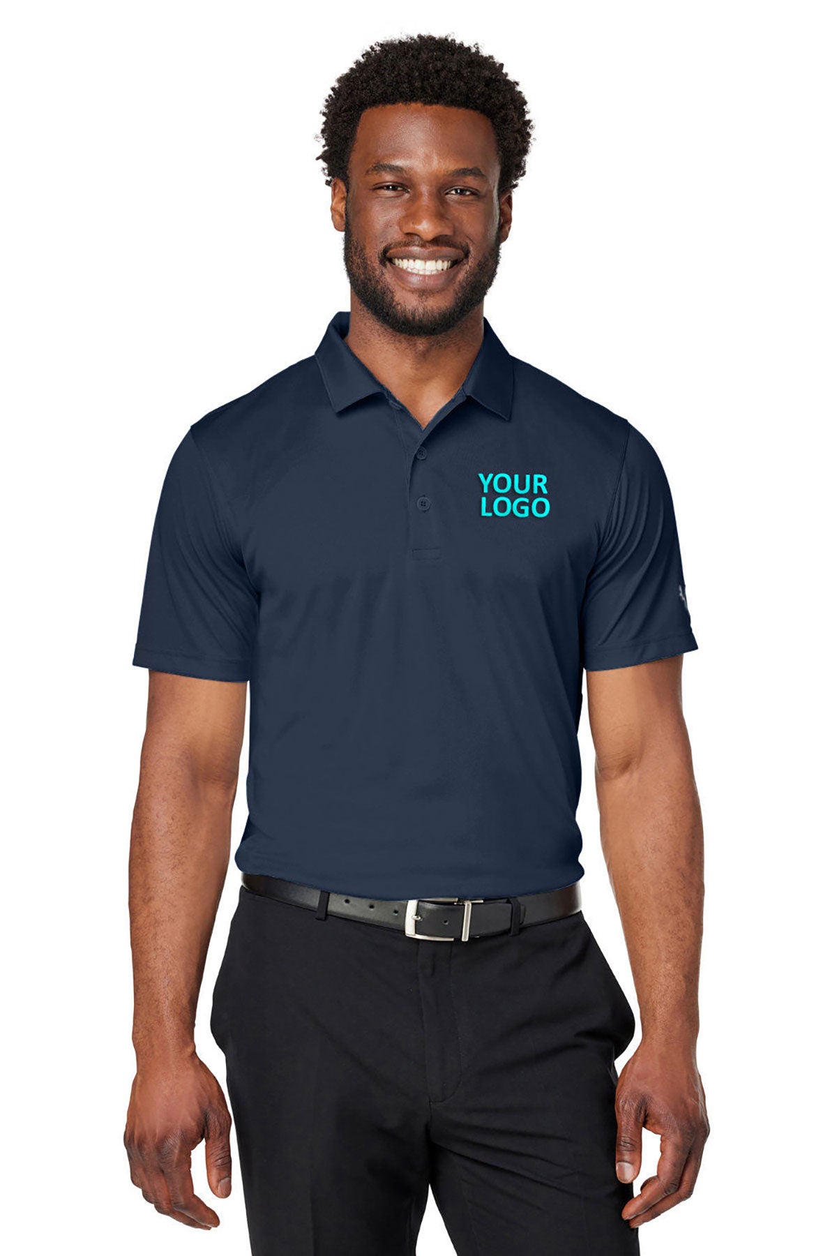Custom Puma Men's Gamer Golf Polo, Navy Blazer