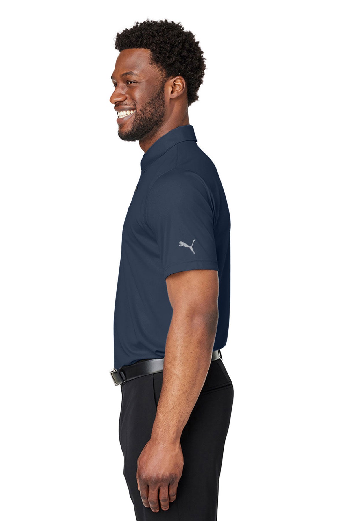 Custom Puma Men's Gamer Golf Polo, Navy Blazer