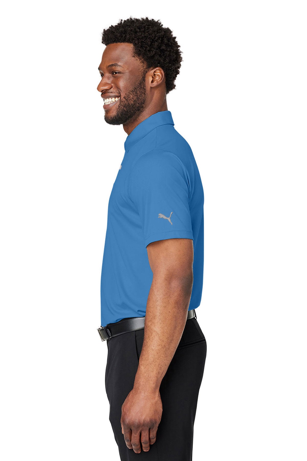 Custom Puma Men's Gamer Golf Polo, Bright Cobalt