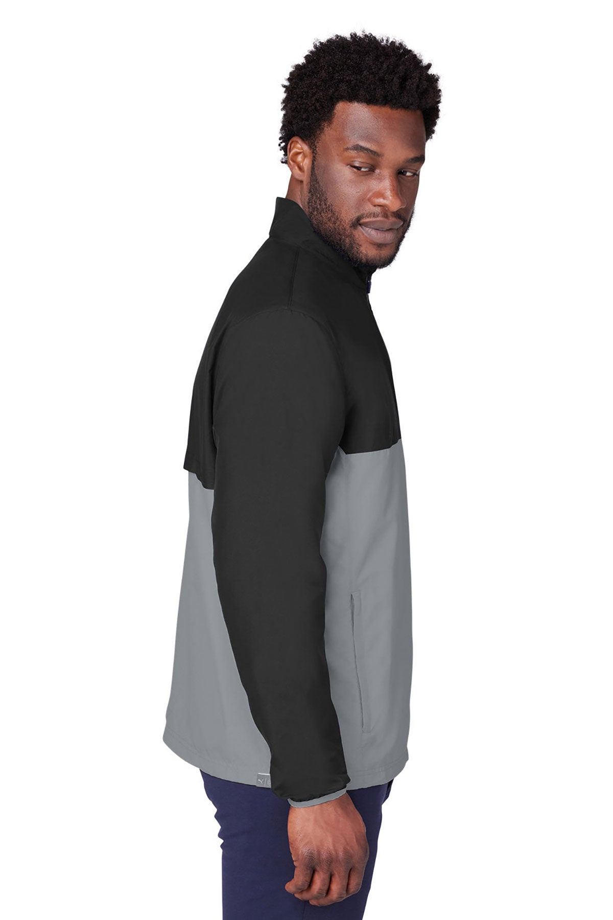 Custom Puma Men's 1st Mile Wind Jacket, Black Quite Shade
