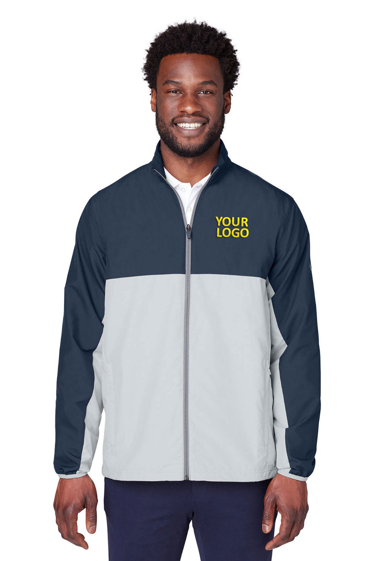 Custom Puma Men's 1st Mile Wind Jacket, Navy Blazer