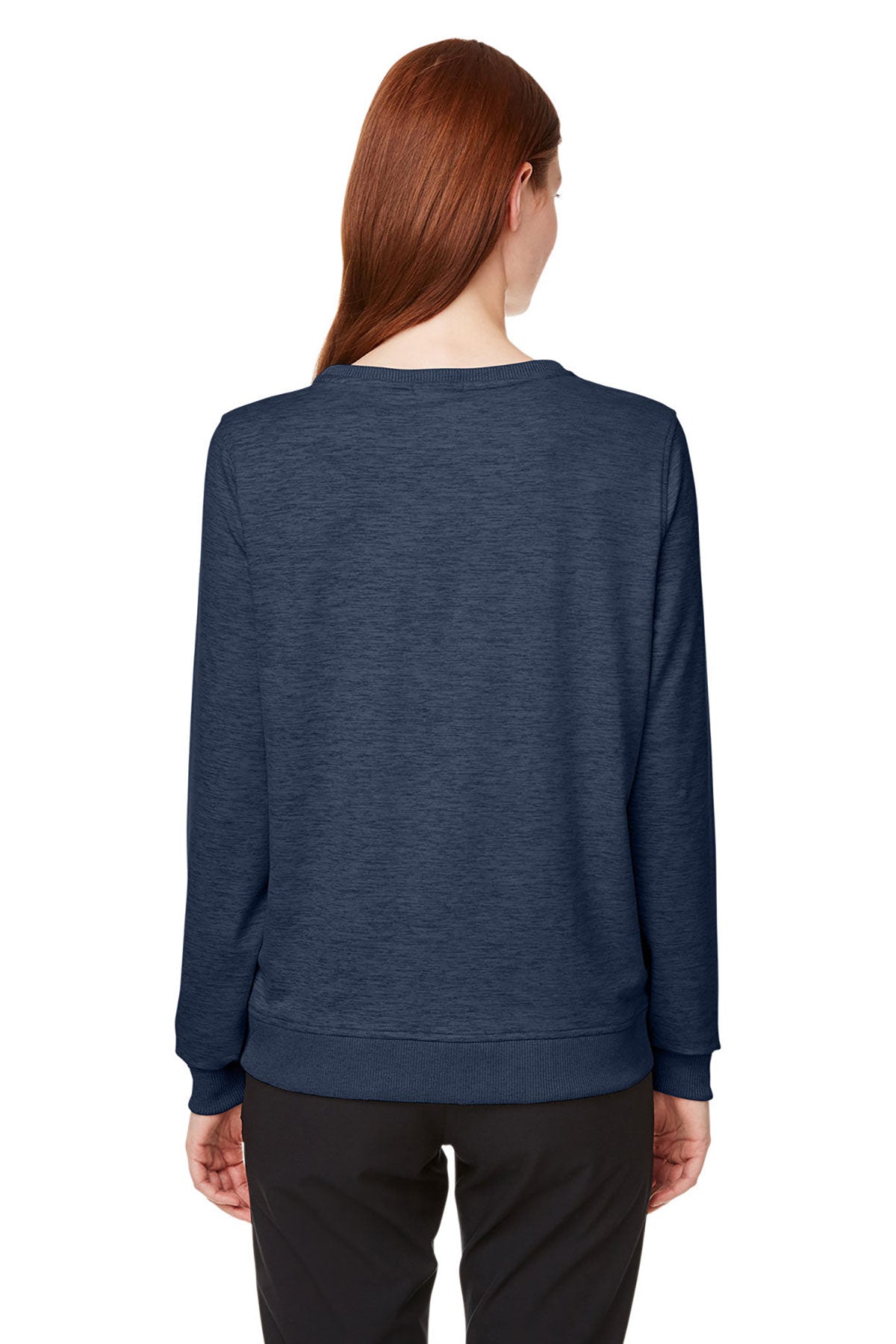 Custom Puma Ladies Cloudspun Crew, Navy Blazer Heather