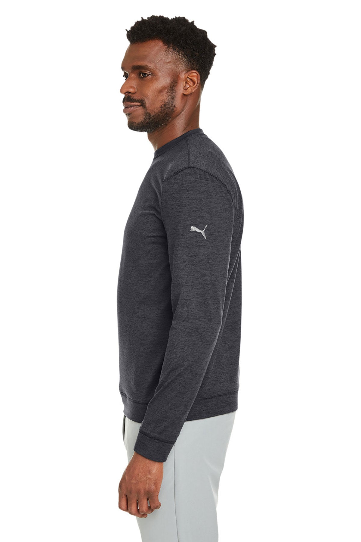 Custom Puma Men's Cloudspun Crew, Puma Black Heather